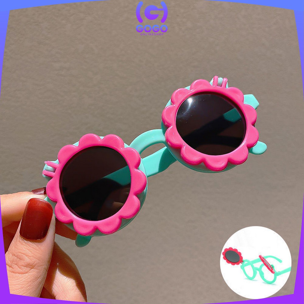 GOGO-C675 Kacamata Anak Motif Bunga Buka Tutup Korean Style / Kaca Mata Fashion Lucu Anak Cute Sunglasses Flower Kids Import