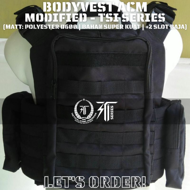 Body Vest SPC Modified - Bodyvest Tactical Hitam Hijau Loreng TSI Series