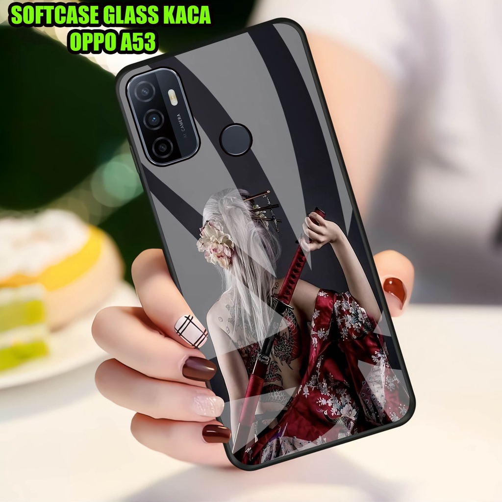 Softcase Glass Kaca OPPO A53]- Case Hp Pelindung Handphone OPPO A53] [ A75]