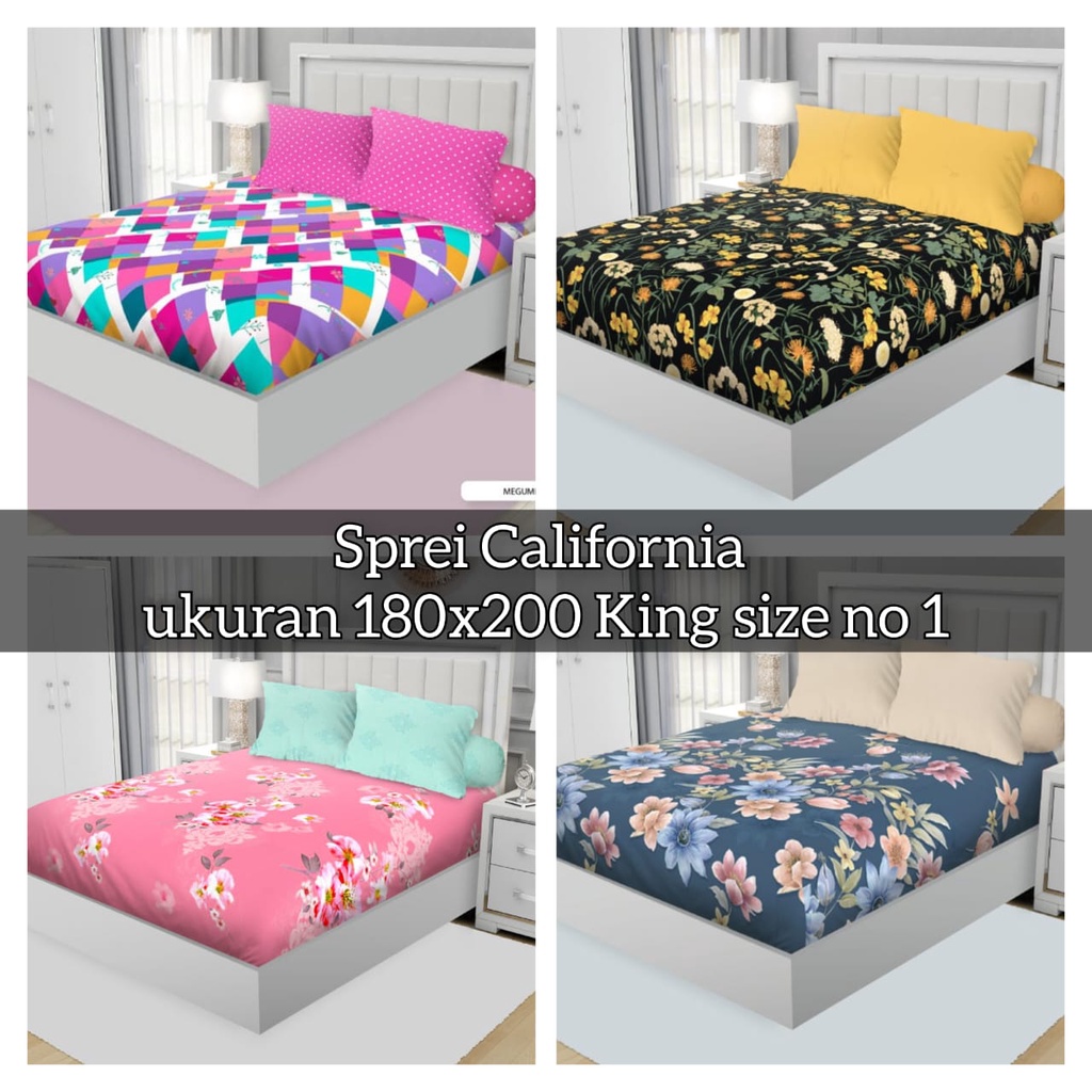 SPREI CALIFORNIA 180X200 KING SIZE NO 1. SPREI 180X200 CALIFORNIA