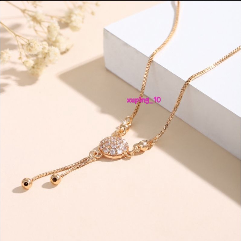 ✅COD Kalung Titanium Wanita Kalung Korean Style Anti Karat Kalung Fashion Wanita Rumbai Klavikula Rantai Perhiasan Emas D067