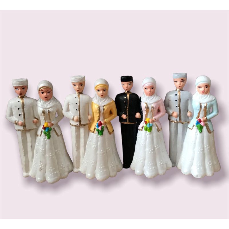 (SALE, PROMO) Cake Topper Mainan Lokal Pengantin Hijab
