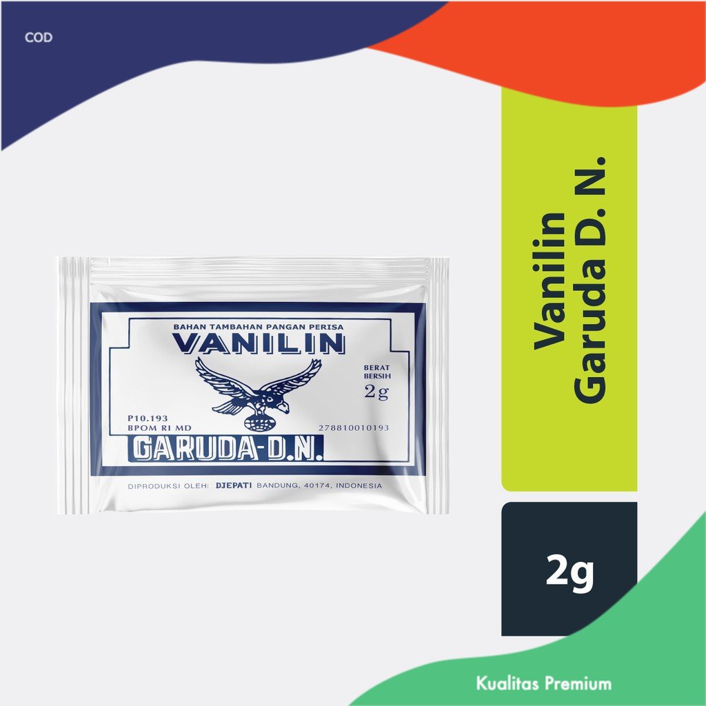 

Cap Djepati Perisa Makanan Vanila Garuda D.N 2 Gr [ Isi 10pcs ]