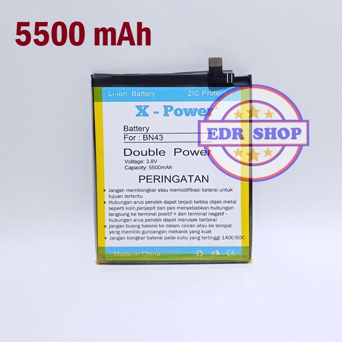 Batre Xiaomi Redmi Note 4X BN43 Batu Baterai Battery Tanam Double Power