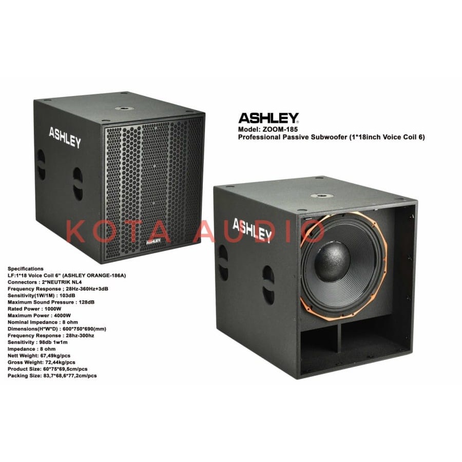 SUBWOOFER PASIF 18INCH ASHLEY ZOOM185 ORIGINAL SUB ASHLEY ZOOM-185