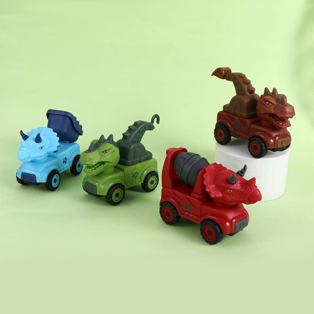 [Elegan] Mainan Kendaraan Teknik Dinosaurus Kreatif Kartun Anak Tyrannosaurus Mixer truck