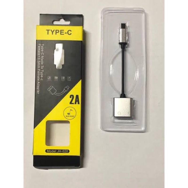 [Barca] Adaptor Converter 2 in 1  Audio Type C 2 IN 1 Jack 3.5mm to Type C Sambungan Audio JH020