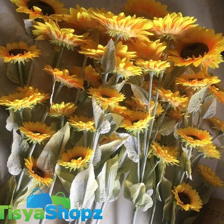 Sunflower Jumbo / Bunga Matahari Besar Artificial Bunga Plastik [ TANPA POT ] [RJP.18Oc22p]