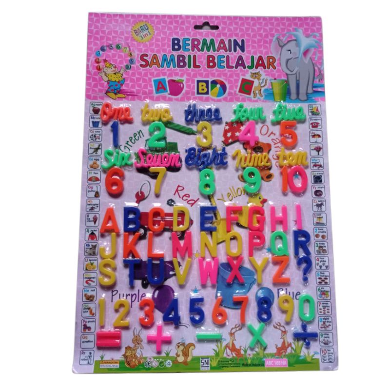 Mainan Anak Laki-laki Dan Perempuan Huruf Dan Angka Alphabets Numbers Maenan Edukasi Bermain Sambil 