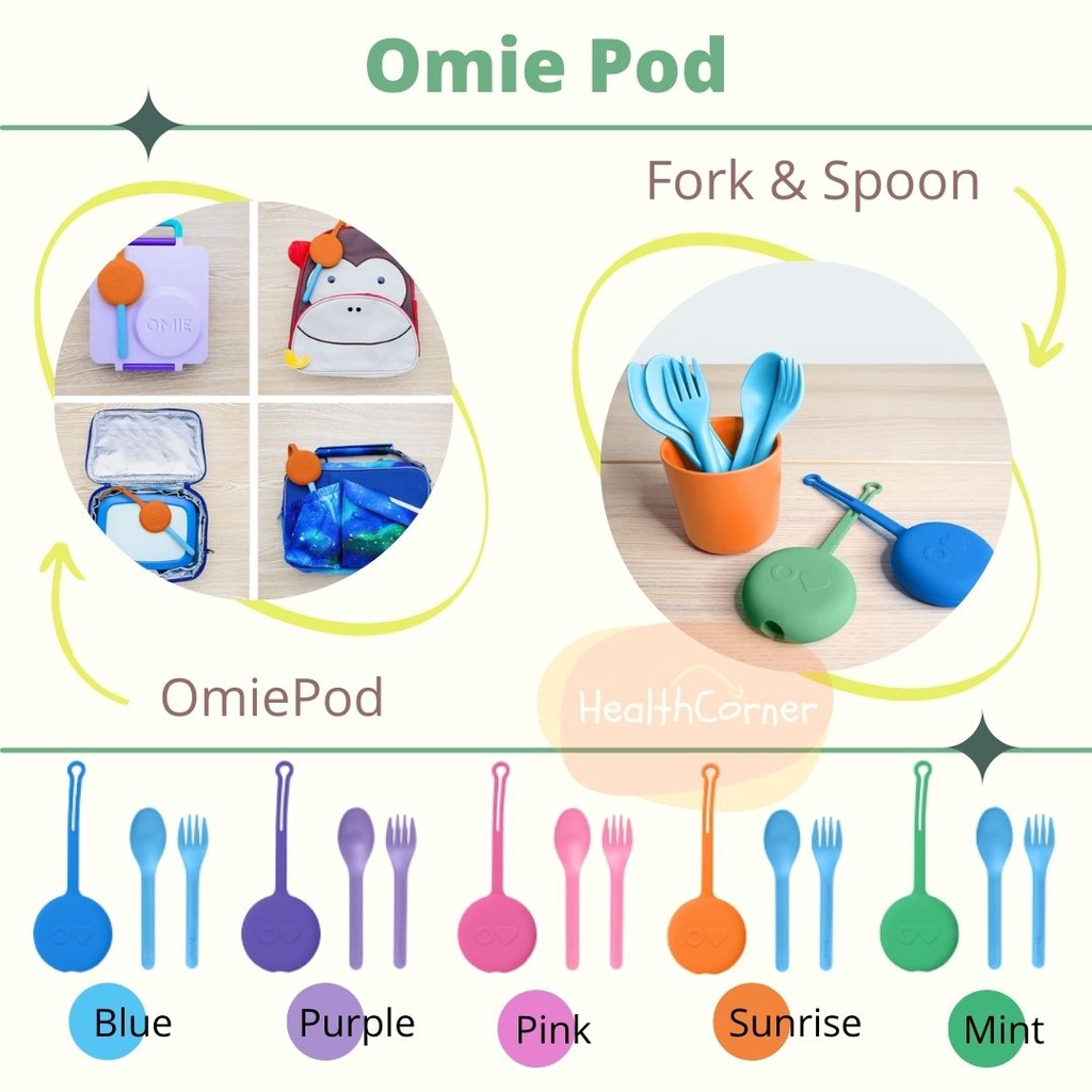 Omiepod Untensil Set Fork &amp; Spoon SIlicone Case OMIEBOX ORIGINAL