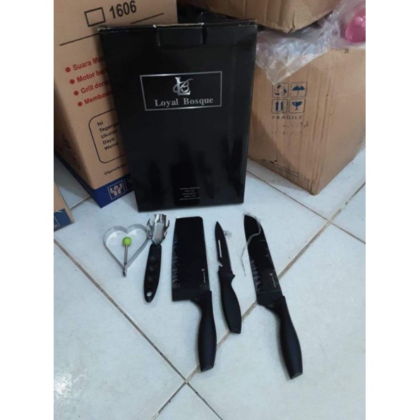 Pisau Set Loyal Bosque Hitam 5pcs