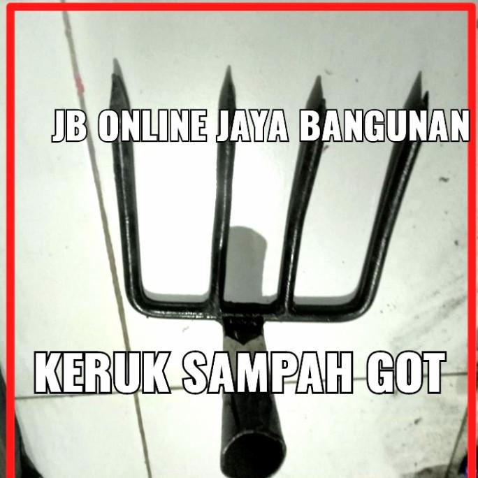 ```````] keruk sampah got cakar besi garpu cangkul