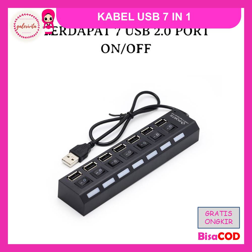USB Hub 4 Port On / USB Hub 7 Port On / Sambungan USB 4 USB 7 / Kabel USB 4 In 1 / Kabel USB  7 In 1