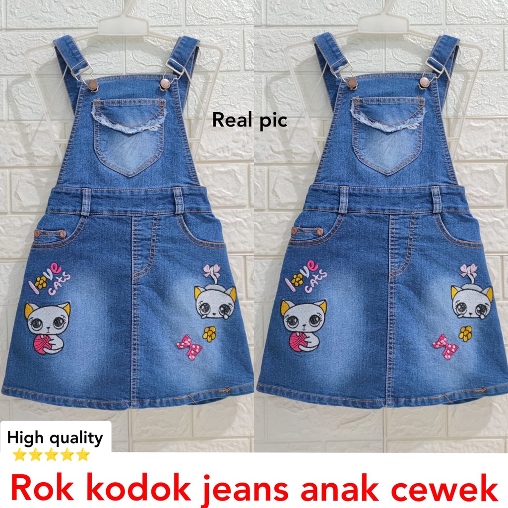 RKPD/wearpack/overall/rok kodok pendek jeans anak perempuan berkualitas/kodok jeans anak 2-9th/kelmo