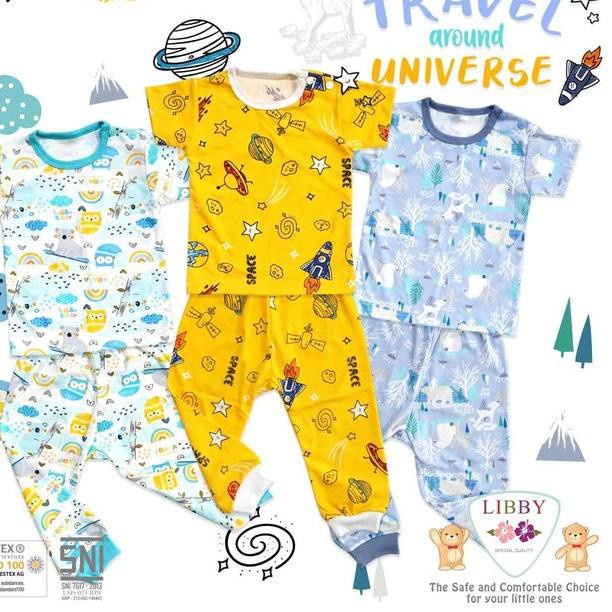 Libby 1 Pcs Setelan Baju Bayi Pendek Celana Panjang 2L XL XXL (18 M - 4 Tahun) BJPDK Libby