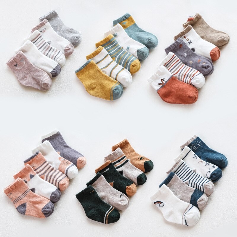 COD - kaos kaki bayi lucu 1 SET ISI 5 pasang karakter / kaos kaki anak UNISEX usia 0-5 tahun  import premium / brownieground