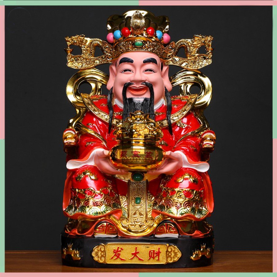 Patung Hiasan Pajangan Hadiah Meja Kantor Dewa Cai Shen Chaisen Caisen Amulet Kekayaan Kwan Kong Guan Yu Bumi Maitreya Fengshui Fengsui Feng Shui Rejeki Hoki Altar Sembahyang Batu Giok Resin Rupang Gelang Tasbih Buddha Budha Amitabha Statue Necklace Besar