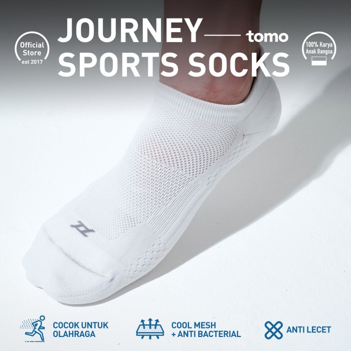 Tomo Journey Sports Ankle Socks - White Putih
