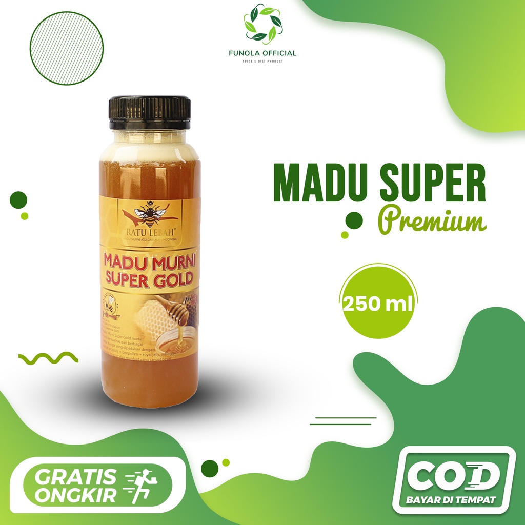 

MADU SUPER GOLD 250 ML MURNI 100 % ASLI PROPOLIS ROYAL JELLY BEE POLLEN NATURAL HONEY HERBAL ALAMI PRIA WANITA MULTIFLORA 100 TERNAK MAAG ASAM LAMBUNG MAG URAT KOLESTEROL DIET HIBERTENSI DARAH TINGGI HUTAN ODENG BADUY PAHIT TJ SASET SHIFA HITAM PAHIT ANAK