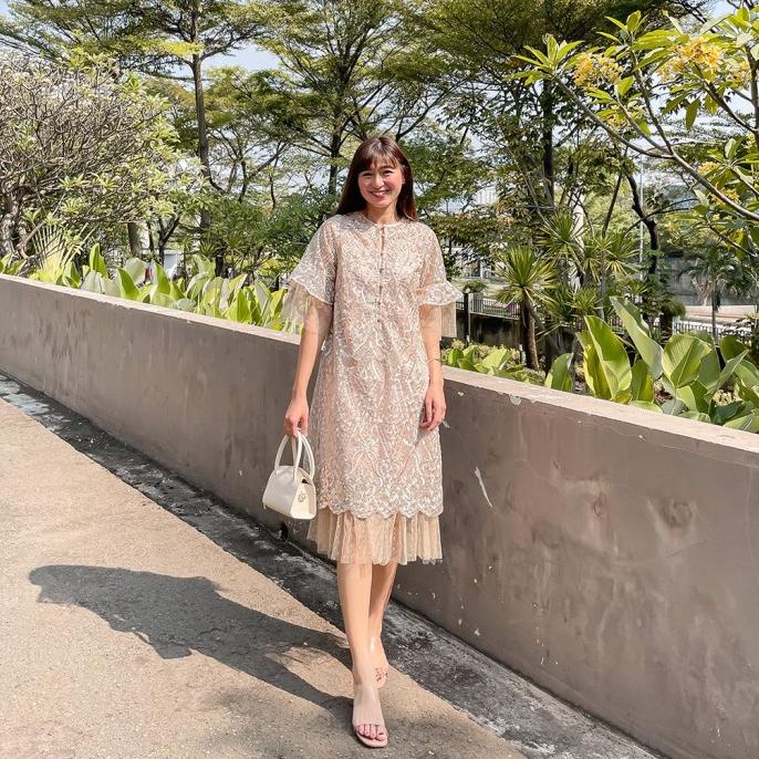 Ndl215- Miss Nomi - Lily Dress Wanita Busui Brokat Kondangan Party Wis Storolandari
