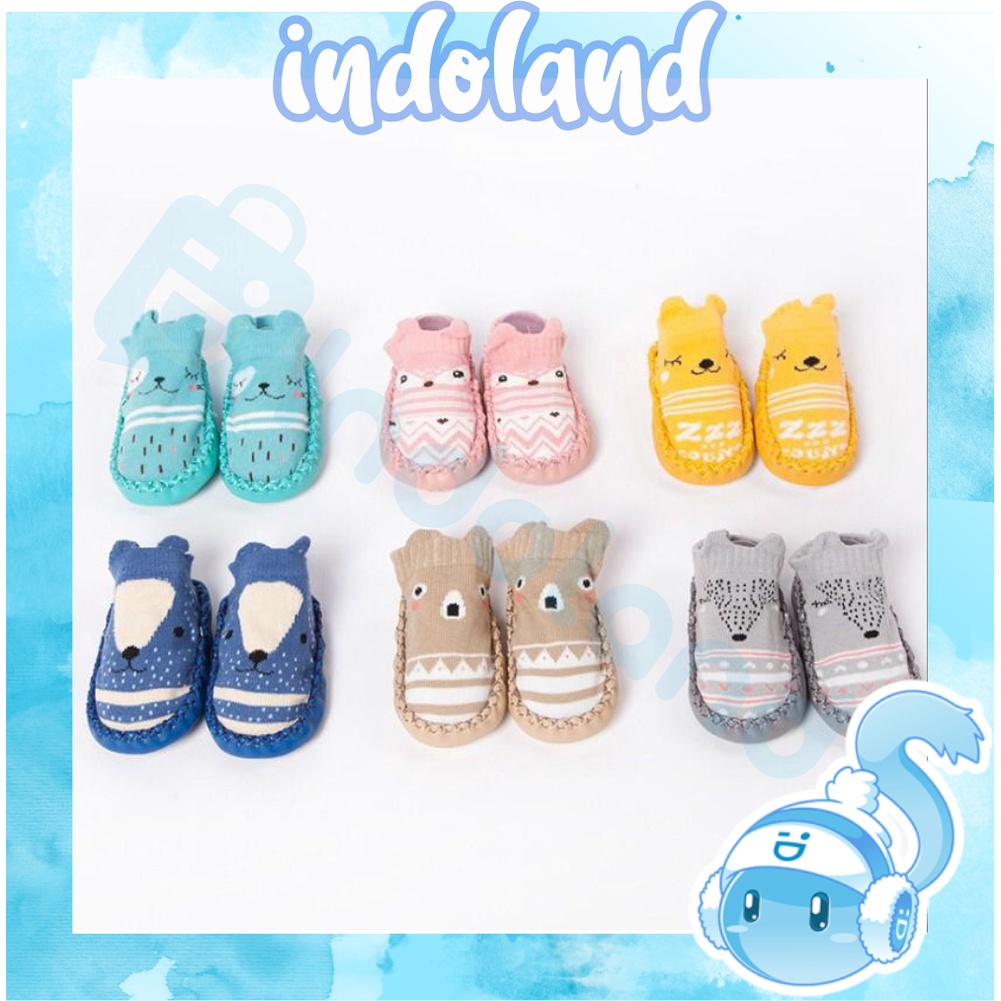 ☀INDOLAND☀ R130 Kaos Kaki Korea Motif Lucu Bayi Anti Slip Socks Cute Sepatu Anak Karakter Prewalker