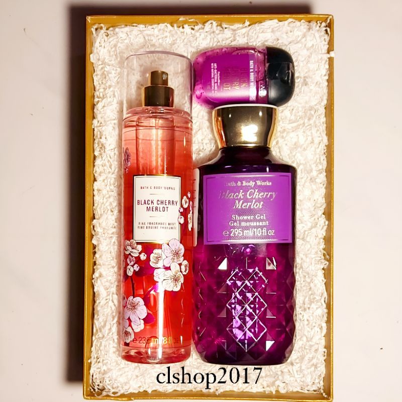 BBW BLACK CHERRY MERLOT GIFT SET PAKET BATH &amp; BODY WORKS