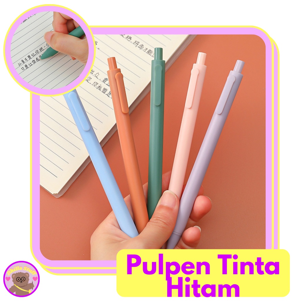 

Dhilla Stuff – pulpen aesthetic tinta hitam | Pulpen / Pena Tinta Hitam Aesthetic | Todays Color Ballpoint Gel Pen