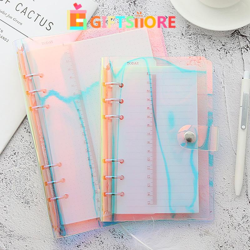 

MRH1 COD A6/A5 Clear Soft PVC Notebook Binder Cover Planner 6-Ring Loose-Leaf Folder Stationary-GS