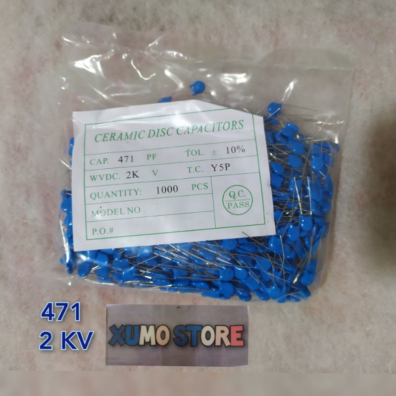 1000 pcs kapasitor keramik 471 2 KV capasitor ceramic 470 pf 470 pf 2 kv
