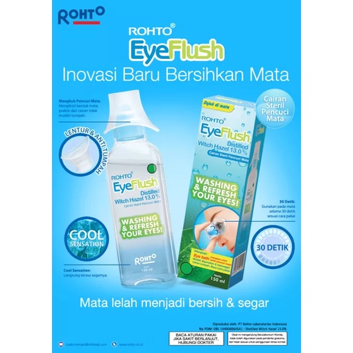 Rohto Eye Flush Cairan Pencuci Mata cairan Pembersih Mata 150mL Mata Kering Mata Merah Cuci Mata