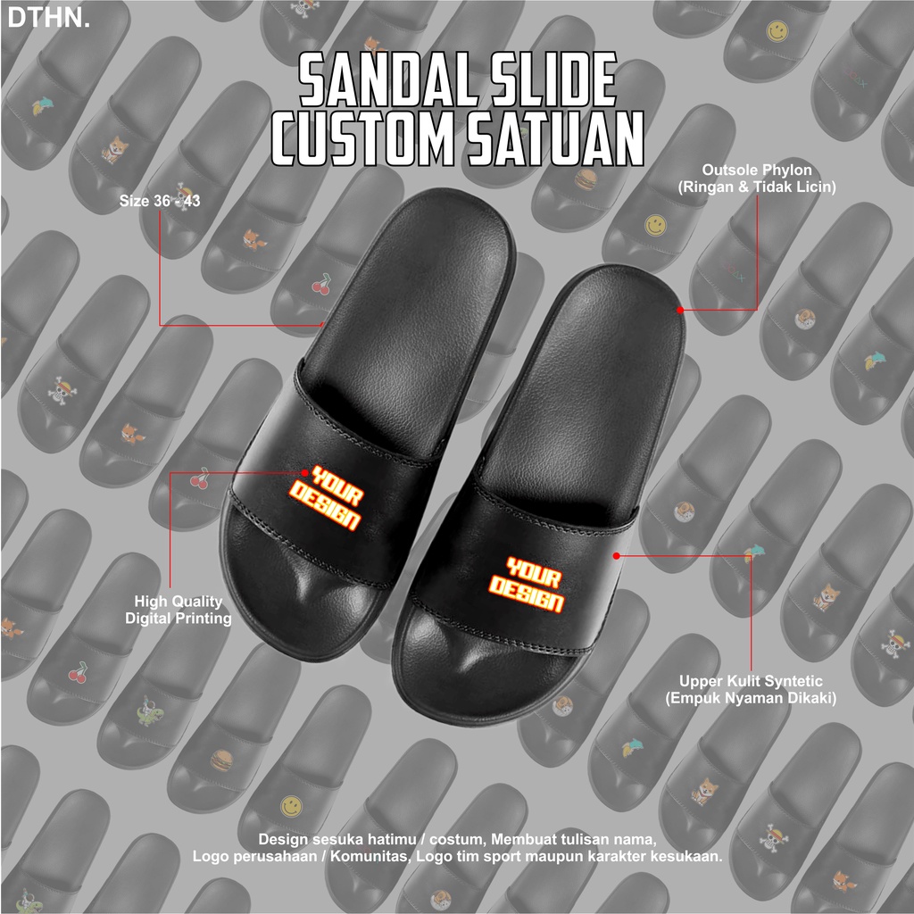 Sandal Slide Custom Sandal Slop Custom Sandal Custom Satuan