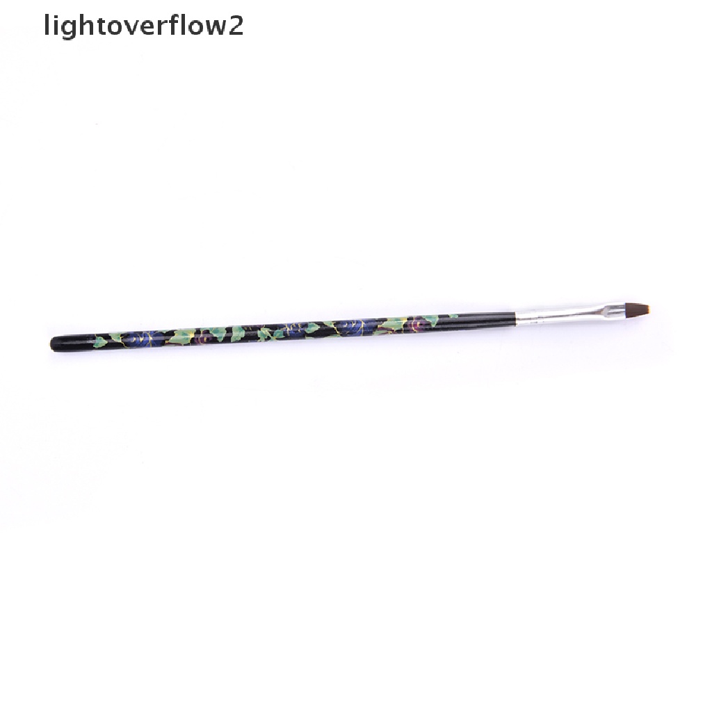 (lightoverflow2) 5pcs / Set Kuas Nail Art UV Gel Flat Builder