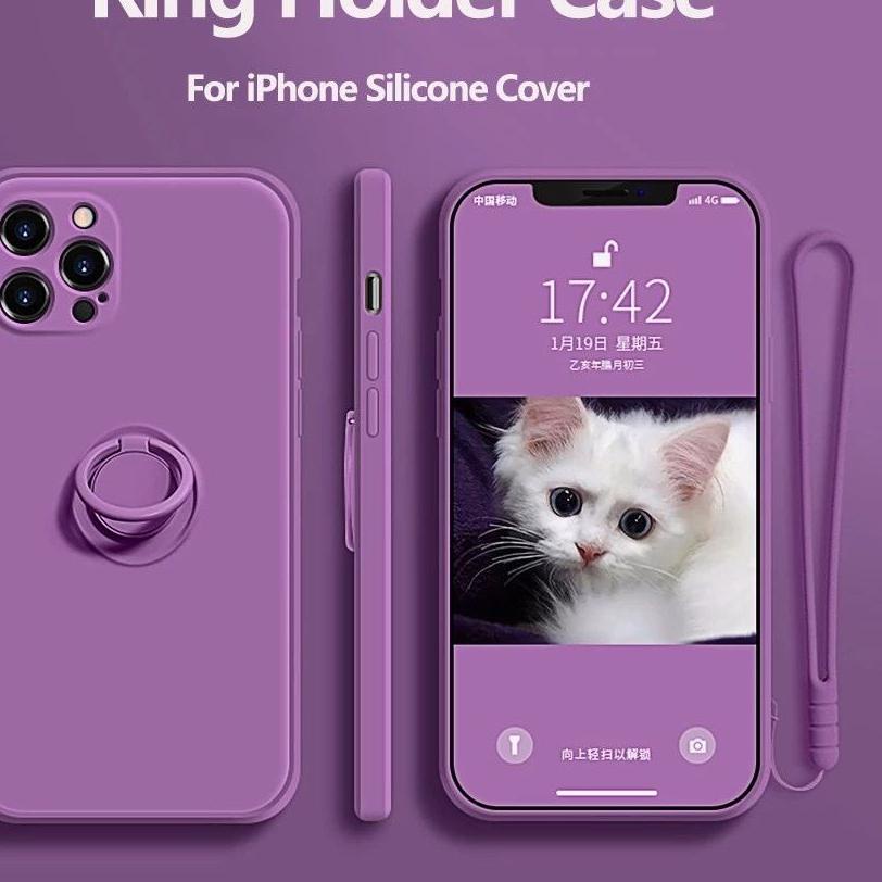 Produk Terbatas--Case Xiaomi Mi 11 LIte Lanyard Doff Cover Candy Ring Silikon Casing Soft Case Lucu 