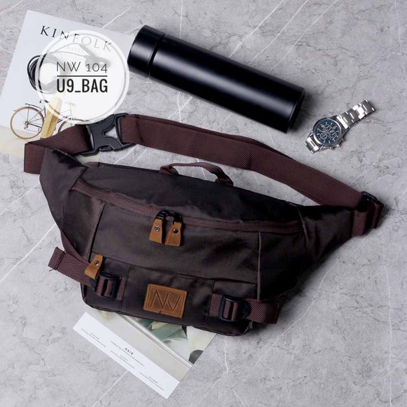 Waistbag Nwcasual 104 bahan courdura nylon taspinggang pria/unisex