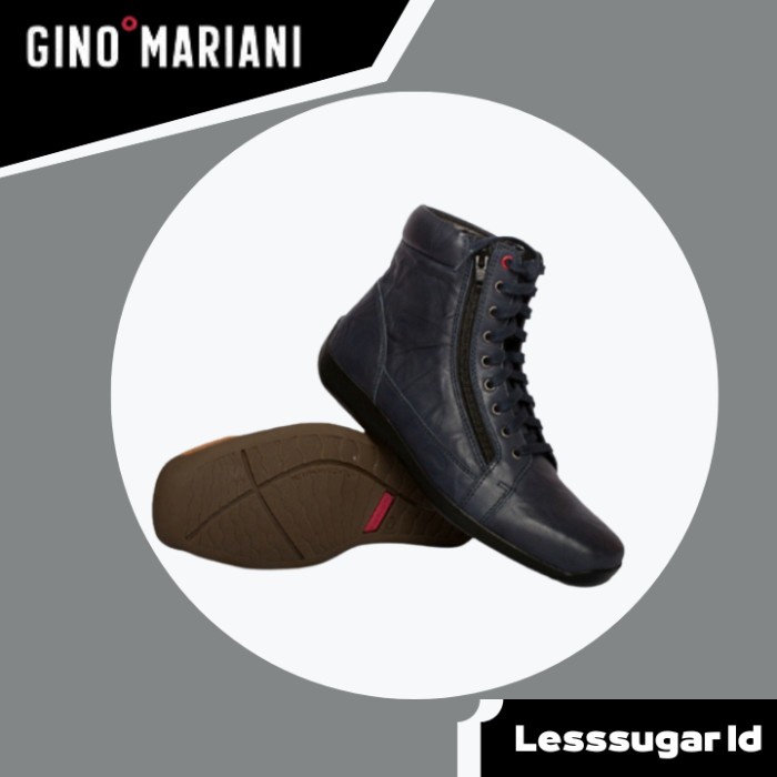 Sepatu GINO MARIANI Original Model Boots Kulit Navy Elario 10