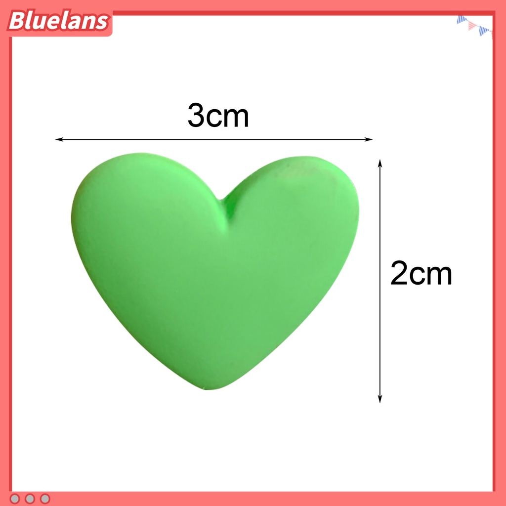 1 Pasang Anting Stud Bentuk Hati Warna Permen Tahan Lama Gaya Korea Untuk Wanita