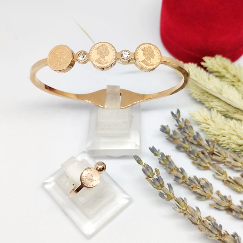 set gelang koin titanium