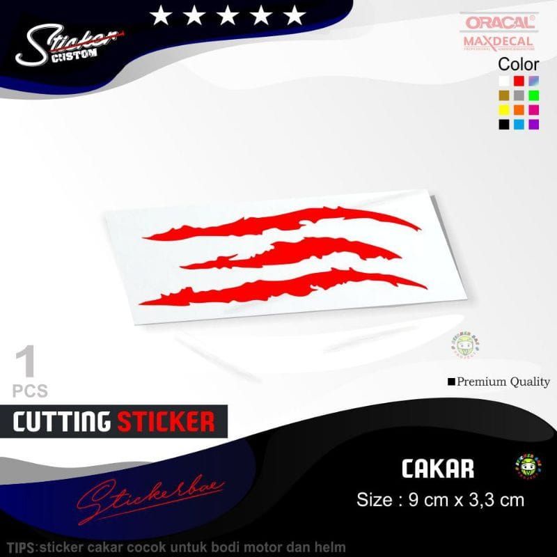 Sticker cakar motor cuting sticker lis mata garis 1pcs