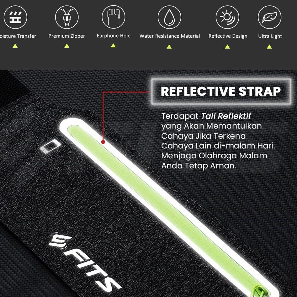 Lebih Populer SFIDN FITS Waist Bag Running Belt | Tas Pinggang Olahraga Jogging Lari