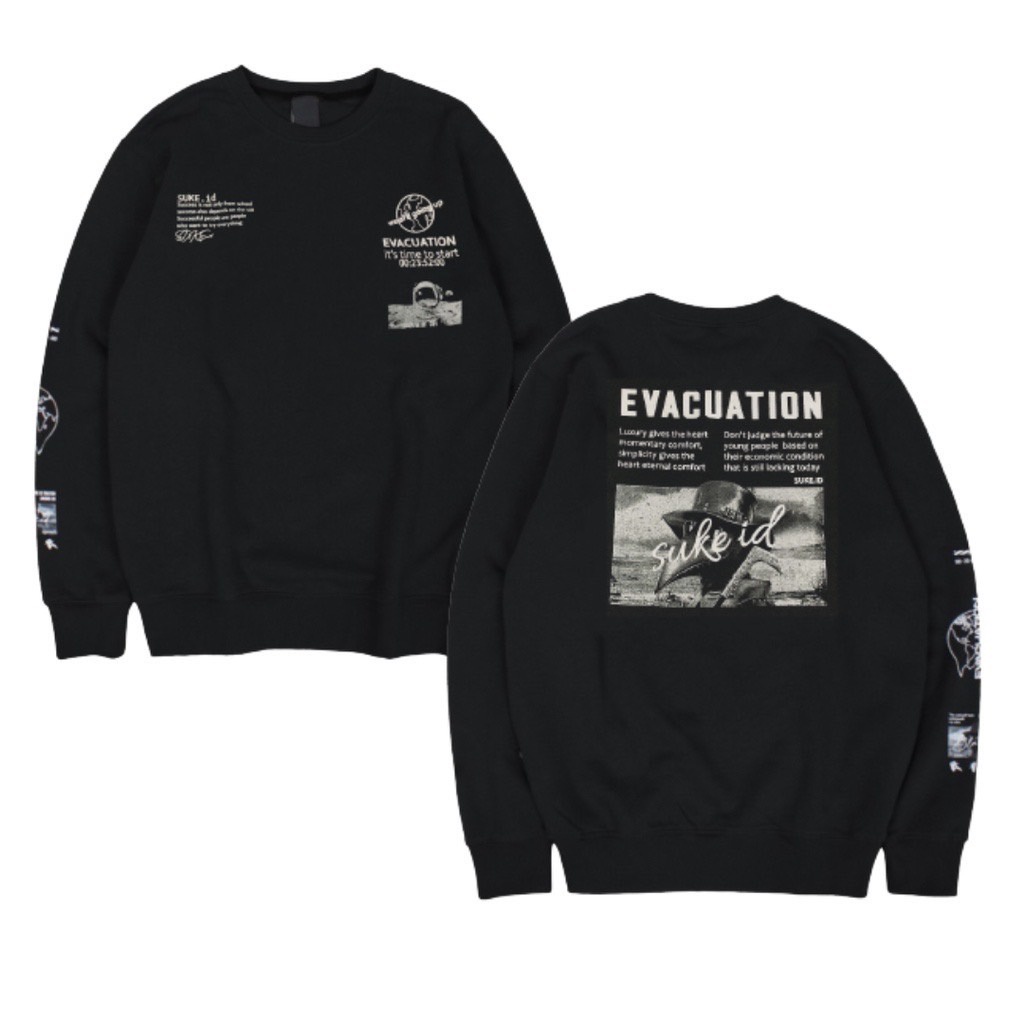 Suke Sweater Crewneck Evacuation Cream Full Label Premium