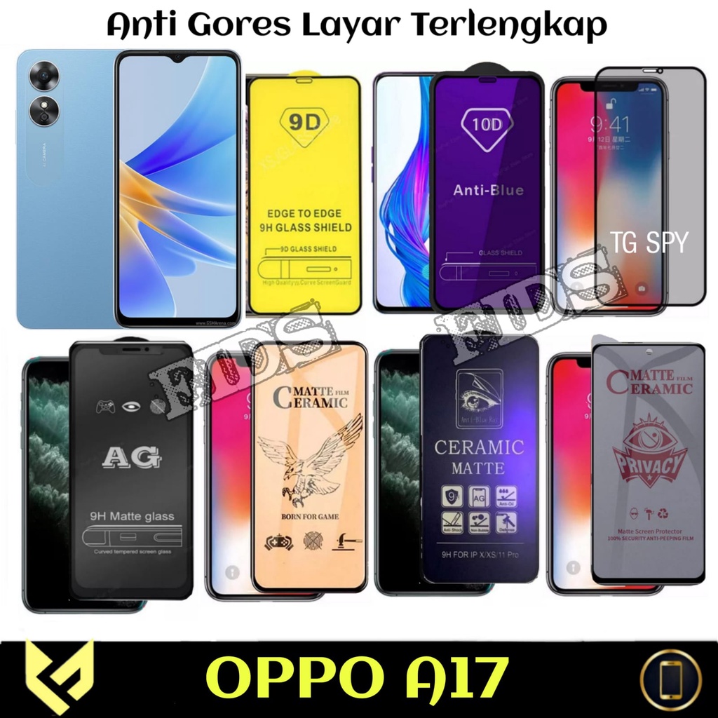 (PROMO PAKET 2IN1) OPPO A17 Anti Gores Layar Free Skin Carbon Pleindung Body Belakang Handphone