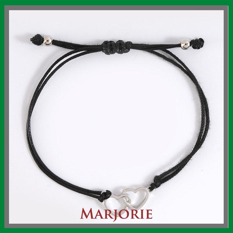 2 Pcs Fashion Ganda Bentuk Hati Gelang Adjustable Tenun Wanita Pria Gelang Pasangan Hadiah Perhiasan Aksesoris Sodoo-MJD