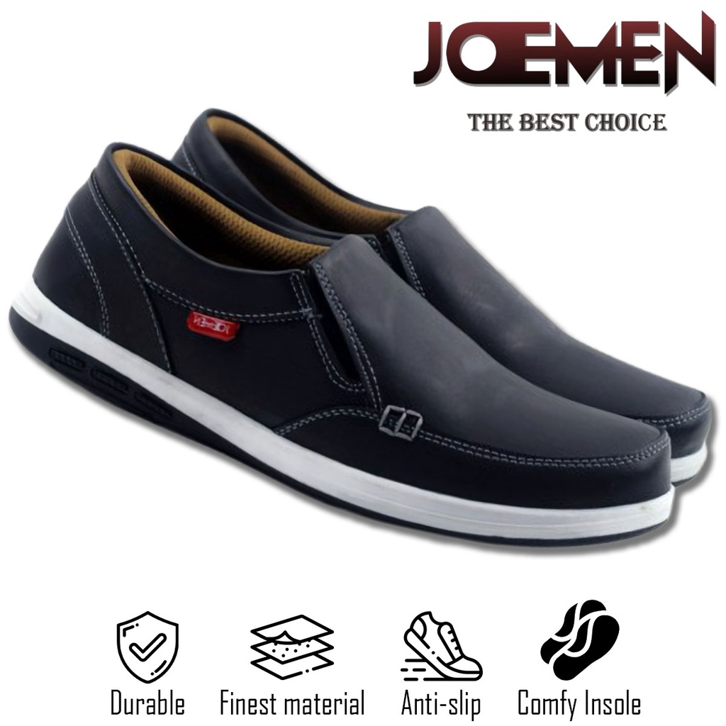 Sepatu Pria Slip On Terbaru New Sepatu Slip On Pria Dewasa Casual Kerja kulit Original Joemen-A67