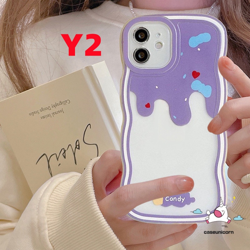 Casing Redmi 12C 9a1 9T 10 9A 9C 10A 10C A1+Redmi Note10 10s 9s 9Pro 11Pro+8 9 Note 11s 11 10 Pro Max POCO X3 NFC Pro M3 Ins Candy Ice Cream Wavy Edge Case Sarung TPU Lembut