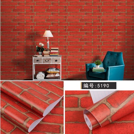 Wallpaper dinding wallstiker Motif Bata Merah 8m x 45cm