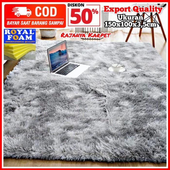 KARPET BULU Surpet / kasur karpet bulu halus / surpet murah - Abu-abu tebal anti slip rasfur berkual