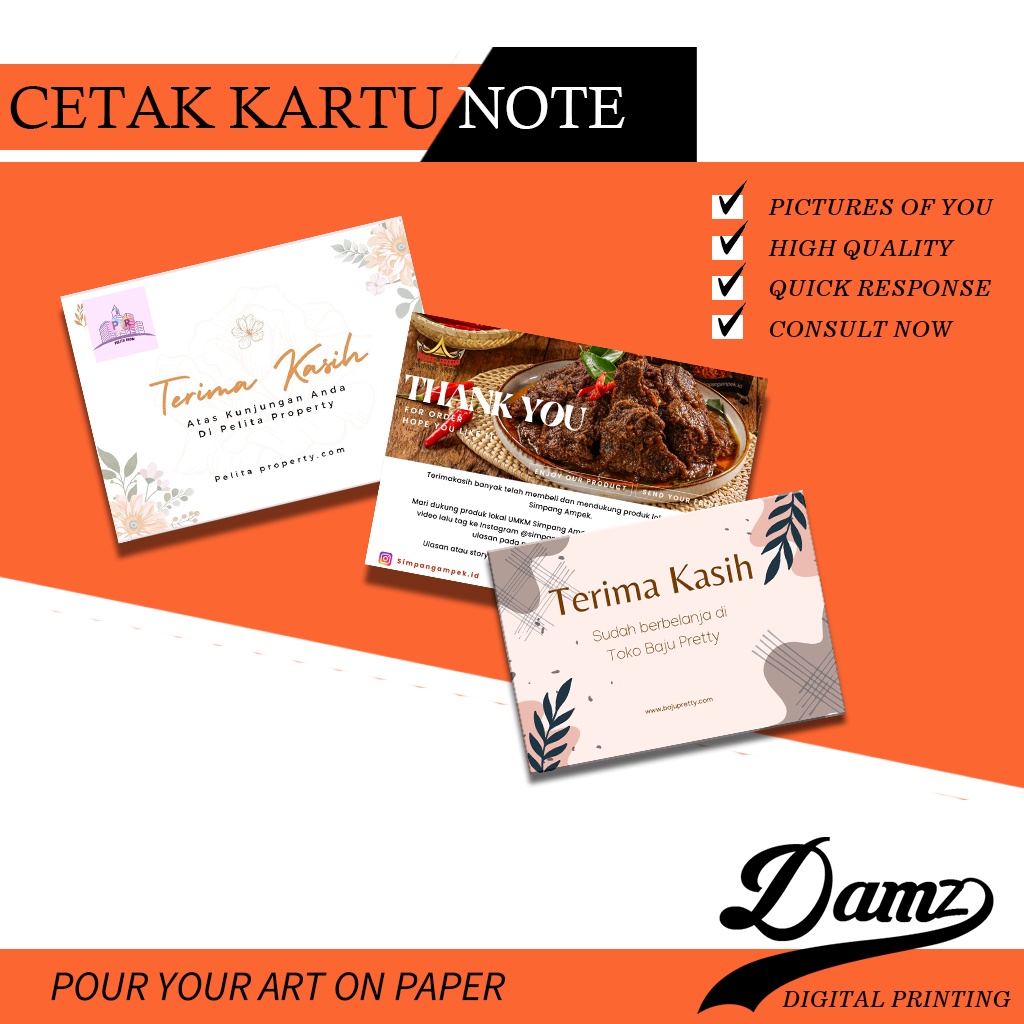 CETAK KARTU NAMA / UNDANGAN / UCAPAN
