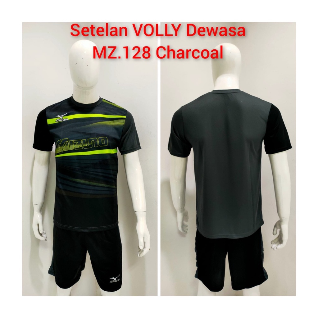 jersey volly pria MZ128 kaos voli baju celana bola setelan wanita dewasa t-shirt outfit seragam jarsey kostum olahraga custom pakaian apparel sport jersy volley ball casual jersi suit charcoal