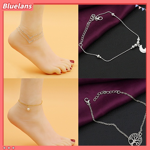 Gelang Kaki Rantai Model Butterfly Heart Untuk Perhiasan Pantai