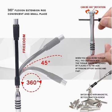 Obeng Set Magnetik 112 In 1 Set Obeng Lengkap Original